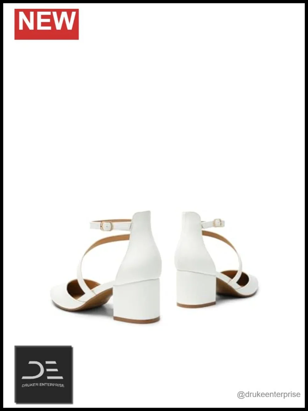 Faux Leather Block Heel Pumps with Ankle Strap, Pointed Toe